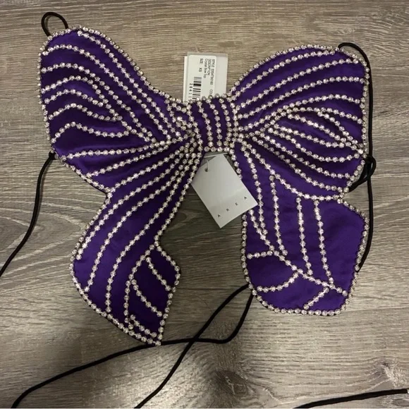 AREA Crystal Bow Top Size 4 NWT. - Picture 6 of 7